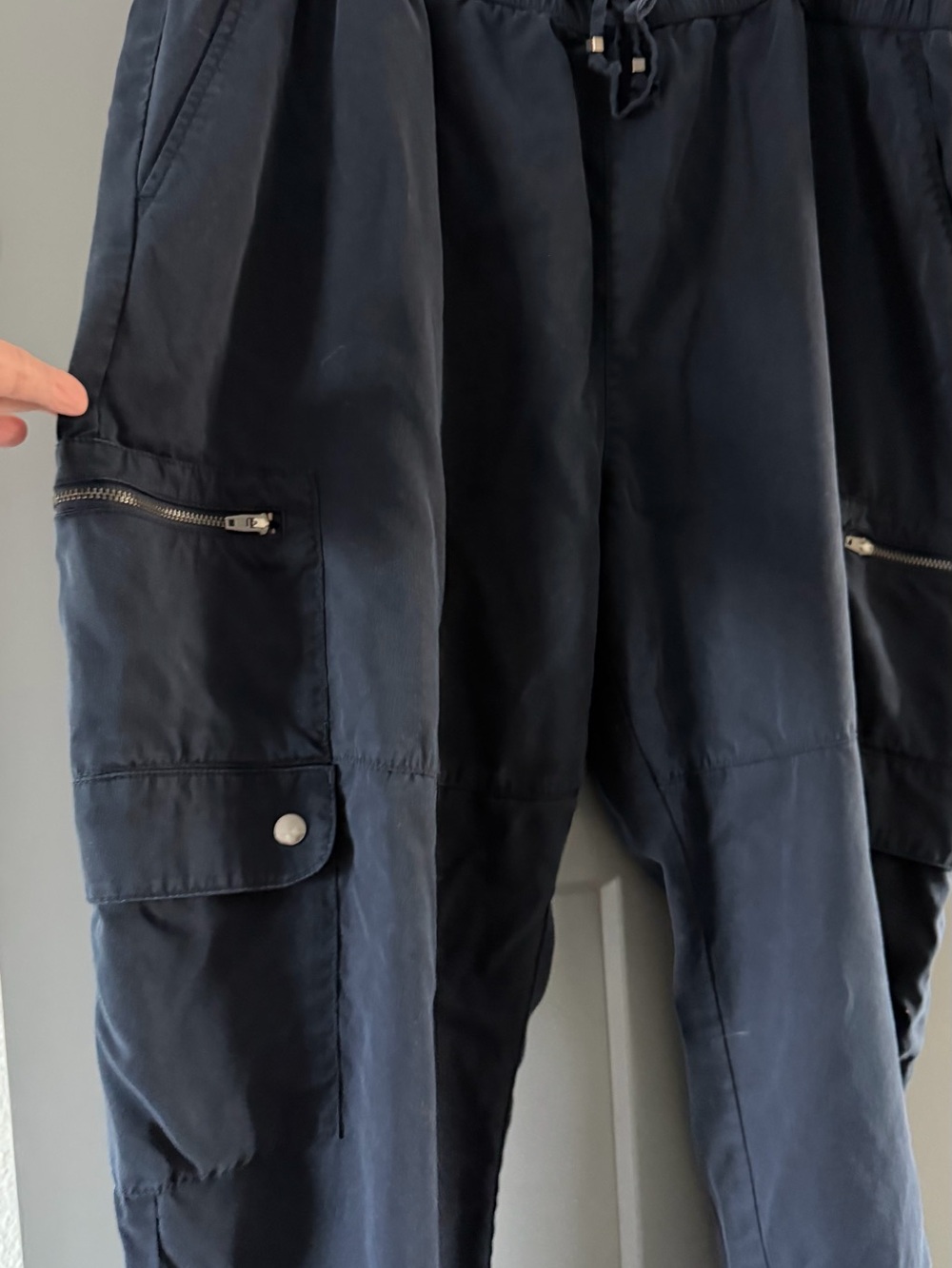 Banana Republic Black Cargo Joggers with Zippered Pockets